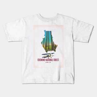 Coconino national forest Arizona USA map Kids T-Shirt